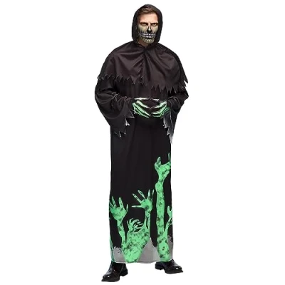 Afbeelding van Boland Glowing reaper kostuum heren zwart/groen maat 54/56 (XL)