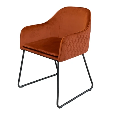 Afbeelding van Benthe armstoel velvet oranje