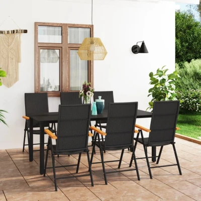 Afbeelding van 7 delige Tuinset zwart en bruin