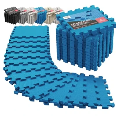 Afbeelding van Sportmat voor fitnessstudio&#039;s, schuimrubberen platen zonder BPA + randen, matras, puzzel, Tatami EVA rubber, fitnessuitrusting, krachttraining, hardlopen, garage, zwembad, isolatie