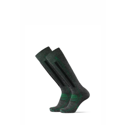 Afbeelding van DANISH ENDURANCE Skisokken van Merino Wol Donkergrijs/Groen 39 42