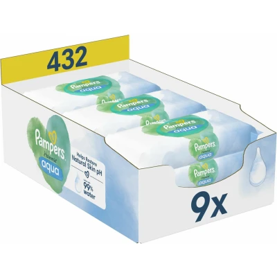 Afbeelding van Pampers Billendoekjes Aqua Harmonie 9x48 = 432 doekjes