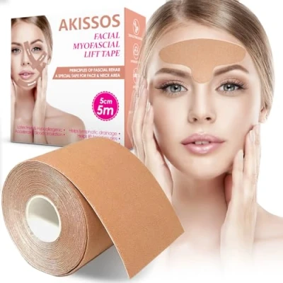 Afbeelding van Akissos Face Tape Lift Anti rimpel Patches Neck Unisex voor Firming en Tightening Skin 5 cm x m 1 rol