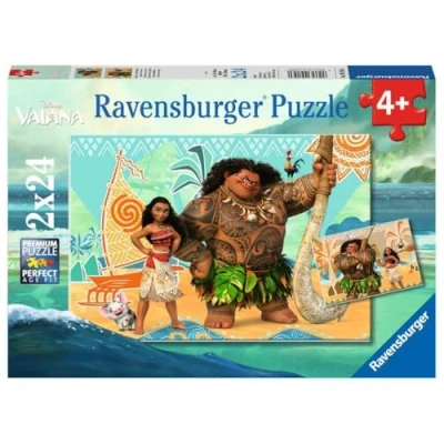 Image de Puzzles 2 x 24 pièces Ravensburger Vaiana et ses amis Disney