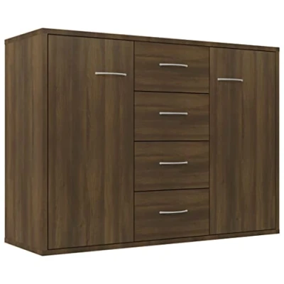 Afbeelding van vidaXL Dressoir in plaatmateriaal, bruine eik, 88 x 30 65 cm