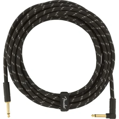 Afbeelding van Fender Deluxe Series Instrument Cable S&gt;A 5.5m (Black Tweed) Gitaarkabel