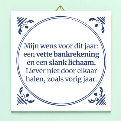 Afbeelding van Tegeltje Mijn Wens Voor Dit Jaar