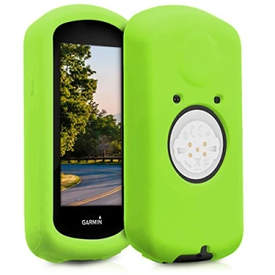Afbeelding van kwmobile hoes geschikt voor Garmin Edge 1030 / Plus Siliconen beschermhoes fietsnavigatie groen
