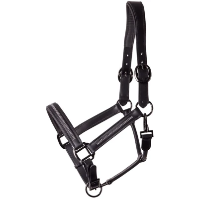 Afbeelding van Harry&#039;s Horse Halster Leder Metallic Zwart/Gunmetal COB