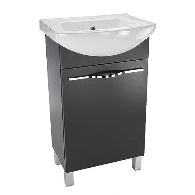 Afbeelding van paplinskimoebel badkamermeubel met wastafel, 50 x 40 84,5 cm, wc kast, onder toiletkast, opslag, wastafelmeubel, badkamer, cm
