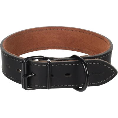 Afbeelding van Brede Leren halsband hond Montana zwart L