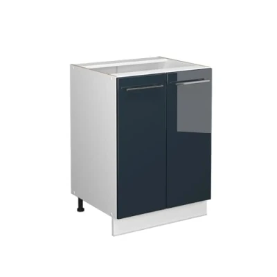 Afbeelding van Vicco Keukenonderkast Fame Line, Donkerblauw hoogglans/Wit, 60 cm zonder werkblad