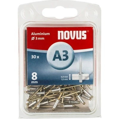 Afbeelding van Novus Blindklinknagel 3x8mm Type A3 aluminium/staal (Per 30 stuks)