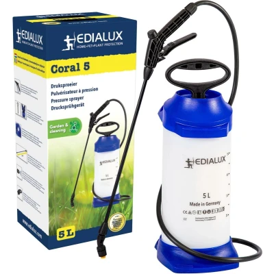 Afbeelding van Edialux Druksproeier 5 liter, Coral Drukspuit Geschikt voor onkruidbestrijding en gewasbeschermingsmiddelen schoonmaakazijn
