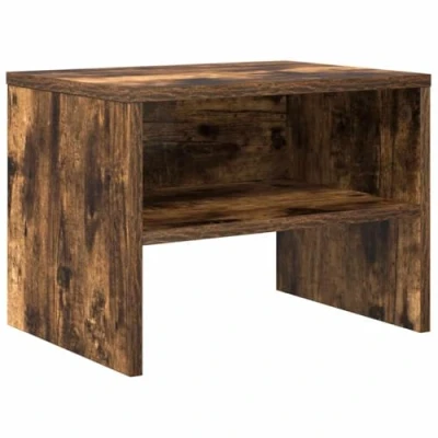 Afbeelding van Nachtkastje 40x30x30 cm bewerkt hout gerookt eikenkleurig