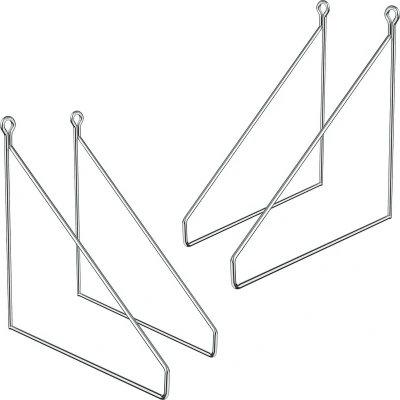 Afbeelding van ML Design 4 stuks plank beugel 250mm, zilver, metaal, driehoekige beugels, drijvende beugel, draad muurbeugel, ondersteuning voor wandmontage, wand opknoping