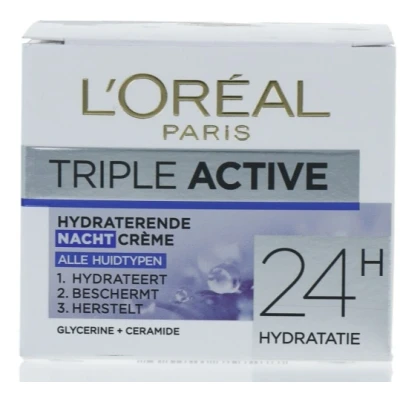 Afbeelding van 1+1 gratis: L&#039;Oréal Triple Active Nachtcrème 50 ml