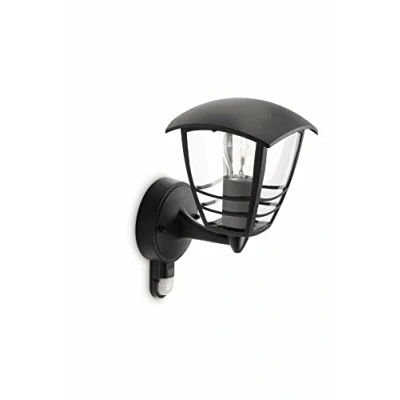 Afbeelding van Creek buitenwandlamp met sensor zwart Philips