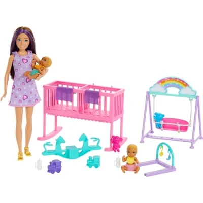 Afbeelding van Barbie Skipper Babysitters Met Barbiepop en speelset