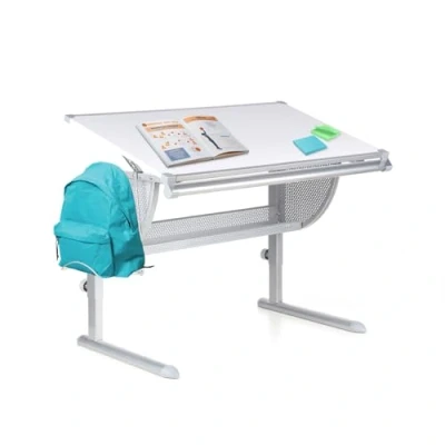 Afbeelding van hjh office Velia Bureau Kinderbureau Verstelbaar in hoogte en hoek Wit / zilver