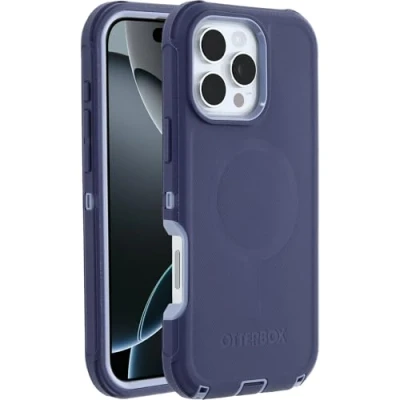Afbeelding van OtterBox Defender Hoesje Geschikt voor Apple iPhone 16 Pro Max Back Cover Compatibel met MagSafe Beschermhoes DROP+ Valbestendig Paars