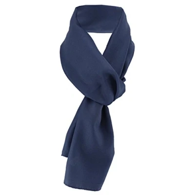 Afbeelding van TigerTie Effen chiffon sjaal voor dames, halsdoek 160 cm x 36 cm, gemaakt in Italië, Donkerblauw