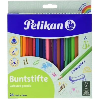 Image de Pelikan Crayons de couleur triangulaire minces, étui en