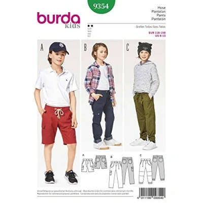 Afbeelding van Burda Patron Kids 9354 broek, andere, wit, 19 x 14 0,5 cm