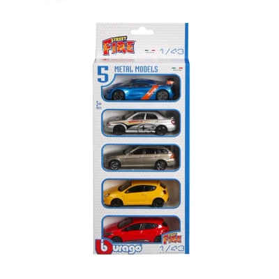 Image de Pack de 5 véhicules Bburago Street Fire 1:43 Modèle aléatoire