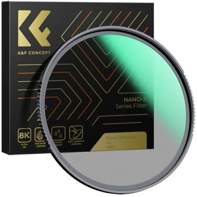 Afbeelding van K&amp;F Concept nano X Black Mist Promist 1/4 filter van optisch glas met 28 lagen coating 1/4, 77 mm, voor video opname/portretfotografie