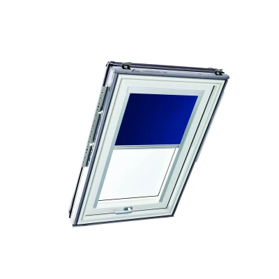 Afbeelding van Original Roto Rollo Exclusiv ZRE Für Dachfenster Tageslichtrollo Führungsschiene Silber Baureihe Designo R6/R8 i8 und Classic 64/84 mit Größe 074/098 07/09 Farbe Nachtblau