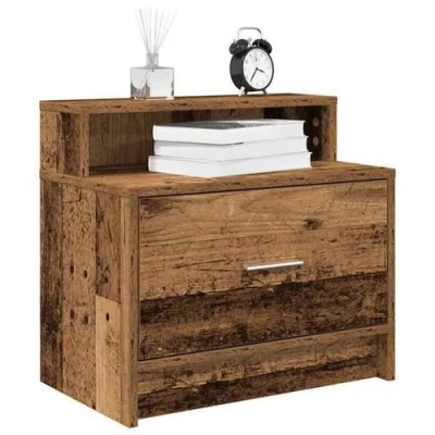Image de vidaXL Tables de chevet avec tiroir 2 pcs vieux bois 51x31x47 cm858683