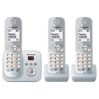 Image de Panasonic KX TG6823 téléphone sans fil système de répondeur avec ID d&#039;appelant + 2 combinés supplémentaires