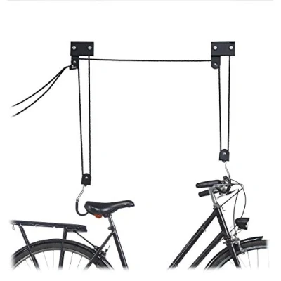 Afbeelding van Relaxdays fietslift plafond fietsophangsysteem garage plafondlift fiets universeel