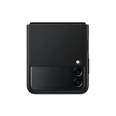 Afbeelding van Galaxy Z Flip3 5G Leren Hoesje EF VF711 Zwart Samsung Smartphone Hoesjes Geen Verzendkosten &amp; Morgen In Huis