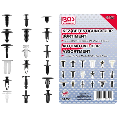 Afbeelding van BGS Assortiment bevestigingsclips voor Ford, Mazda, GM, Chrylser &amp; Nissan 415 delig