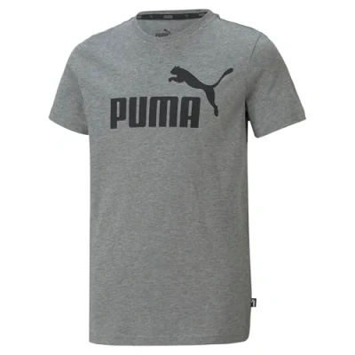 Afbeelding van Puma LOGO TEE Unisex Tshirt print voor kinderen, Maat: 104, Medium gray heather