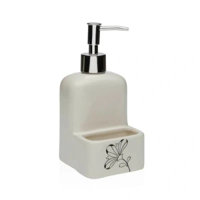 Afbeelding van Zeepdispenser Versa Keramisch ABS Dolomite Blommor 9 x 18,5 8 cm
