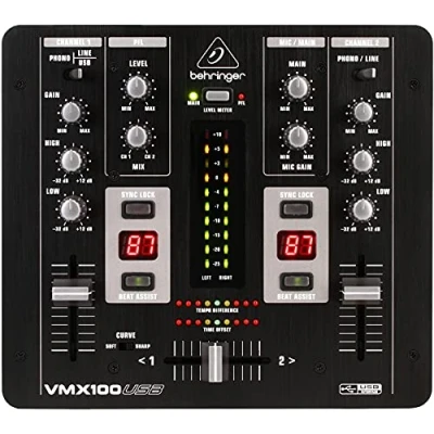 Afbeelding van Behringer VMX100USB 2 kanaal DJ mixer