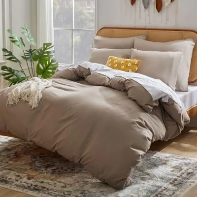 Afbeelding van Sonive Parure de lit en microfibre Taupe 155 x 220 cm / 80 2