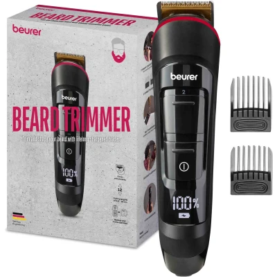 Afbeelding van Beurer MN4X Baardtrimmer 2 Opzetkammen 12 Scheerlengtes Gebruiksduur: 90 min. Waterbestendig IPX7 LED display Incl. USB kabel, opbergzakje, olie &amp; reinigingsborstel 3 Jaar garantie