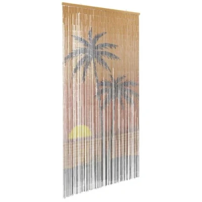 Afbeelding van vidaXL Insectengordijn Palmboom print 90x220 cm bamboe