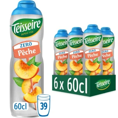Afbeelding van Teisseire Geen suiker, perziksiroop voor verfrissende dranken, cocktails, jerrycan (6 stuks)