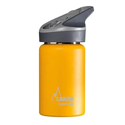 Afbeelding van Thermo Jannu Geel 35mL Dubbelwandige isolerende rvs fles met drinksysteem