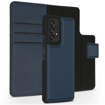 Afbeelding van Accezz Hoesje Geschikt voor Samsung Galaxy A53 Met Pasjeshouder Premium Leather 2 in 1 Wallet Bookcase Donkerblauw