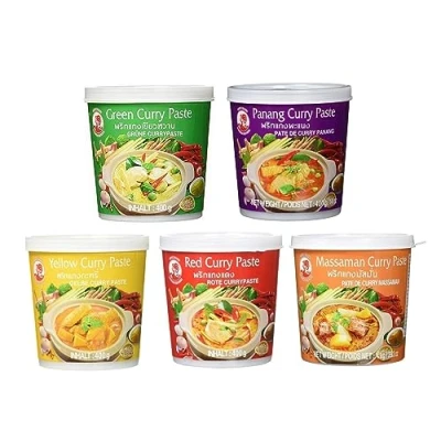 Afbeelding van Cock Brand Currypasten proefset 5 stuks (5 x 400 g) soorten, elk 1 doos