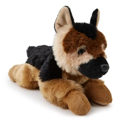 Afbeelding van Zappi Co Duitse herdershond pluche (28 cm) trouwe en aangename hond, milieuvriendelijk, kinderspeelgoed, 100% gerecycled materiaal