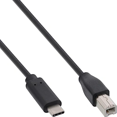 Afbeelding van USB C naar B kabel USB2.0 tot 3A / zwart 1 meter