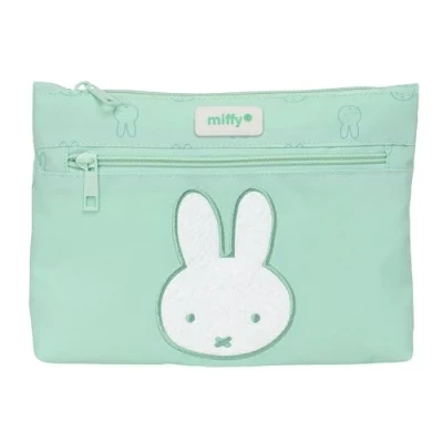 Afbeelding van Pennenetui met 2 vakken Miffy Menta Munt 23 x 16 3 cm