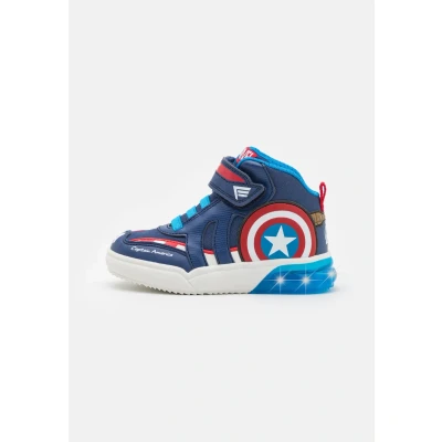 Afbeelding van Geox Marvel Avengers Captain America Light UP Grayjay BOY Sneakers hoog voor kinderen, Maat: 36, Navy/red Kunststof/ textiel